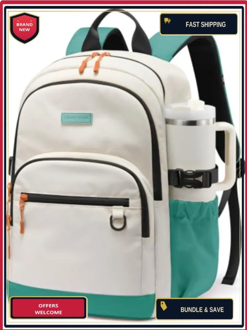 Waterproof Travel Laptop Backpack 15.6